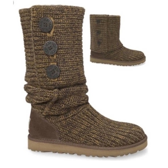 UGG Classic Cardy Boots In Moss Brown Fold Over or Wear tall Size 6 Womens - Picture 9 of 9